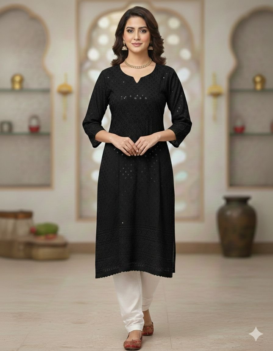 Cotton Chikankari Kurti