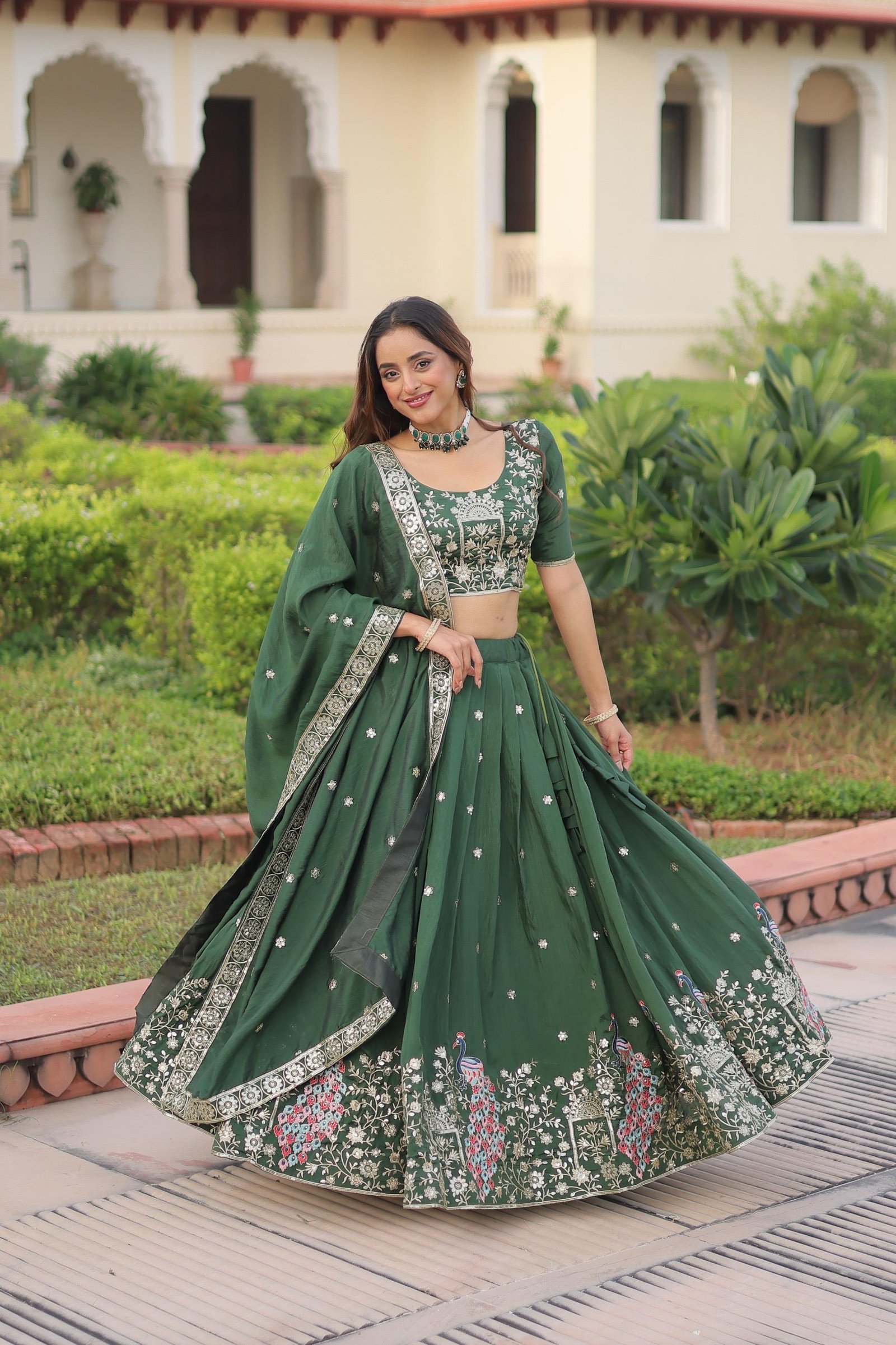 Green Lehnga