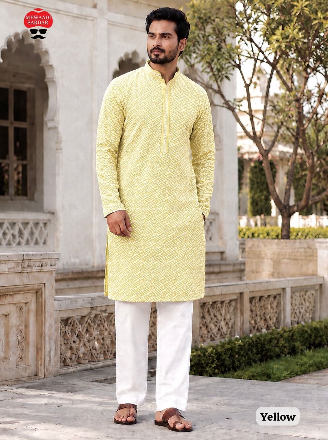Manyavar Chikankari  Long Gents kurta