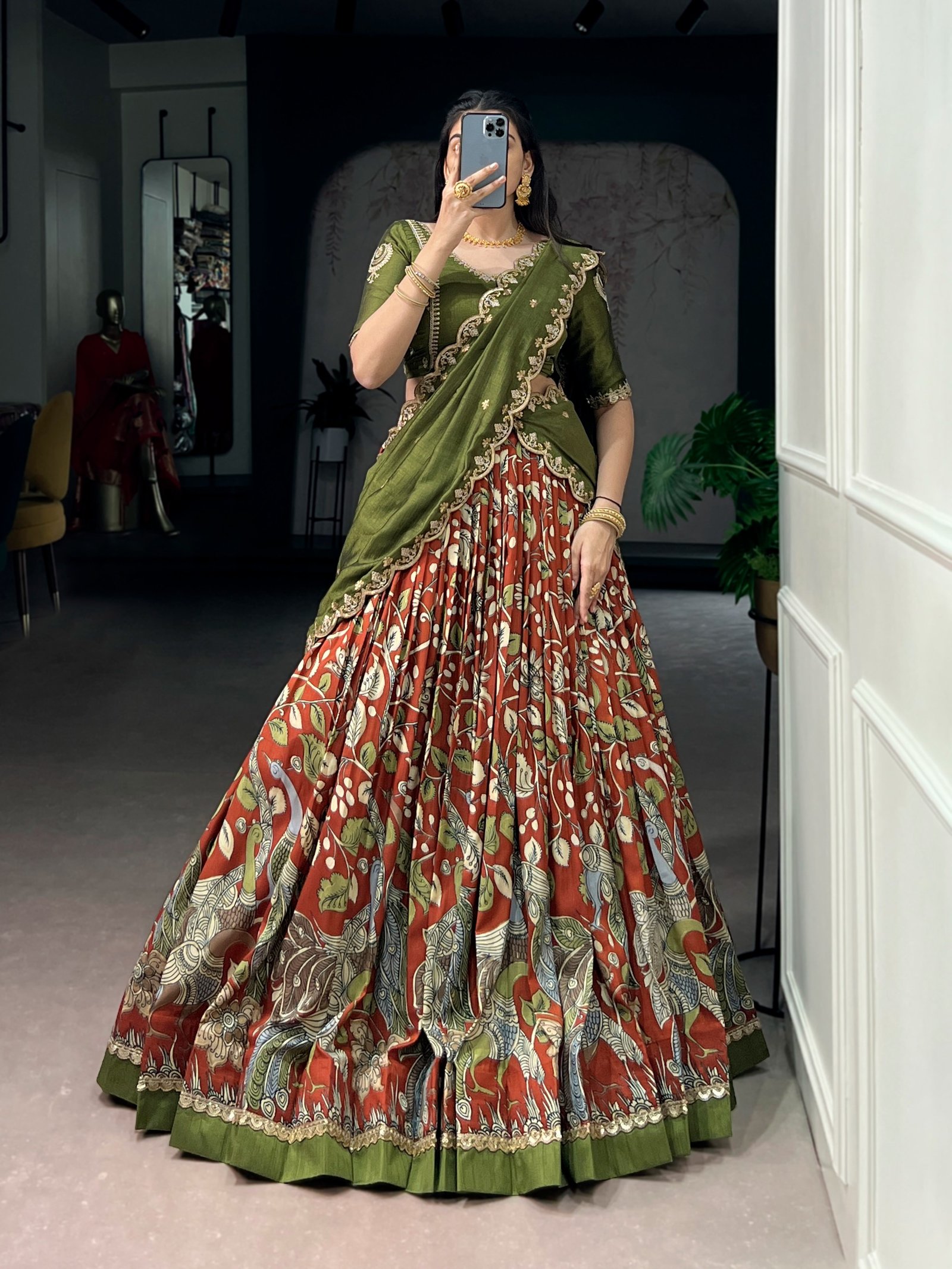 Kalamkari Lehenga Set
