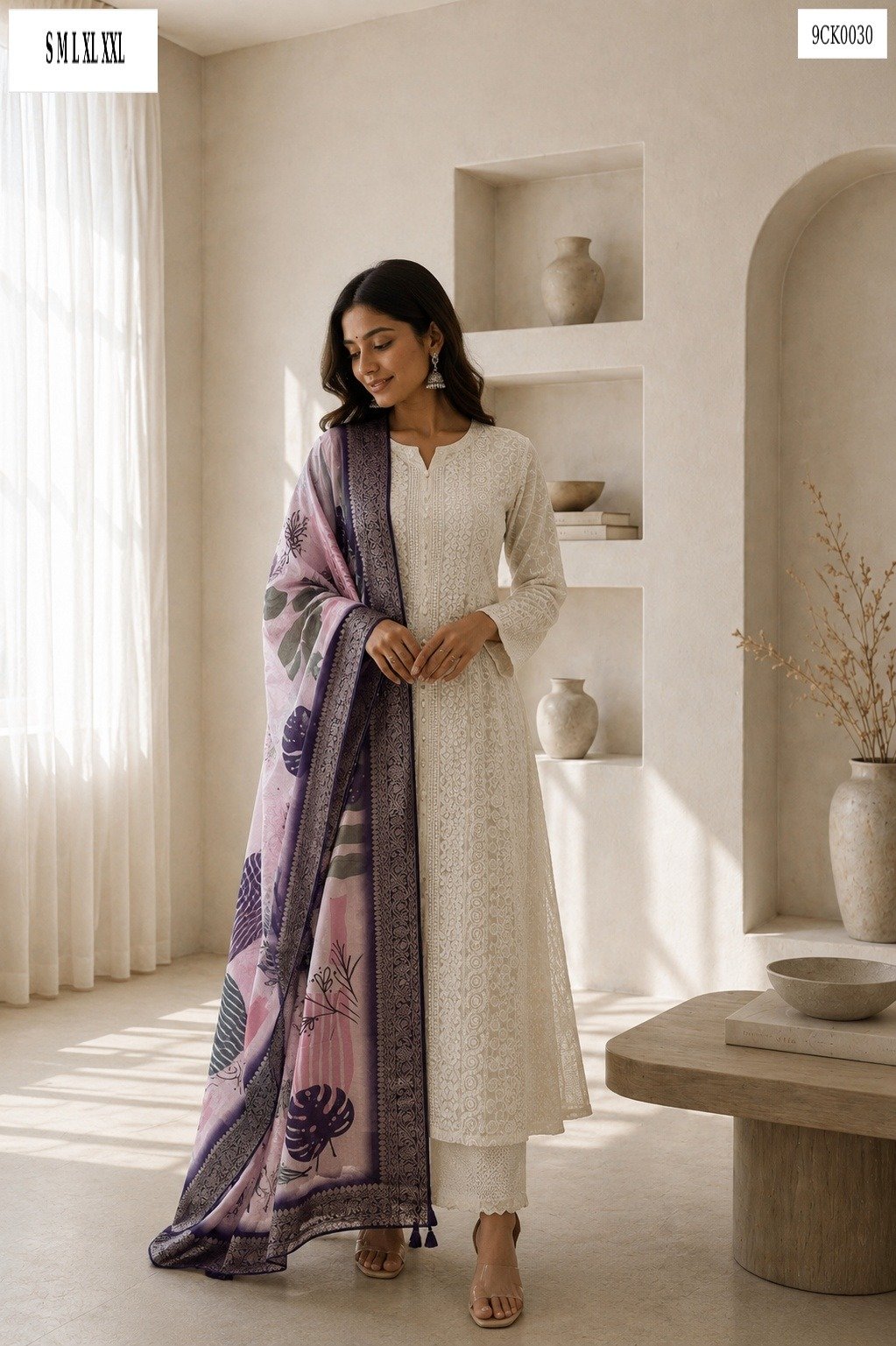 Classic Chikan Style Kurti